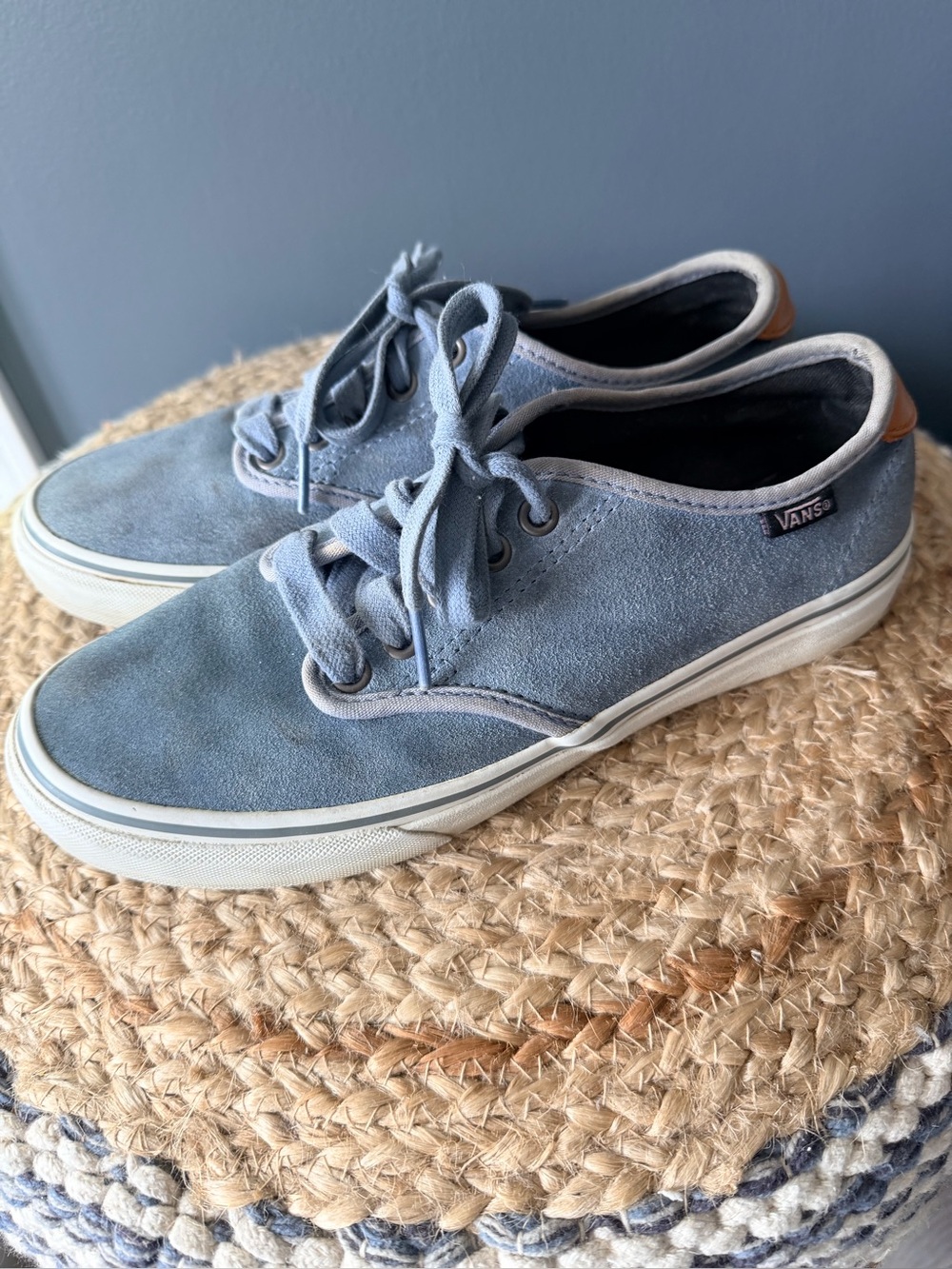 Vans Blue Suede Skateboard Shoes Size 7.5